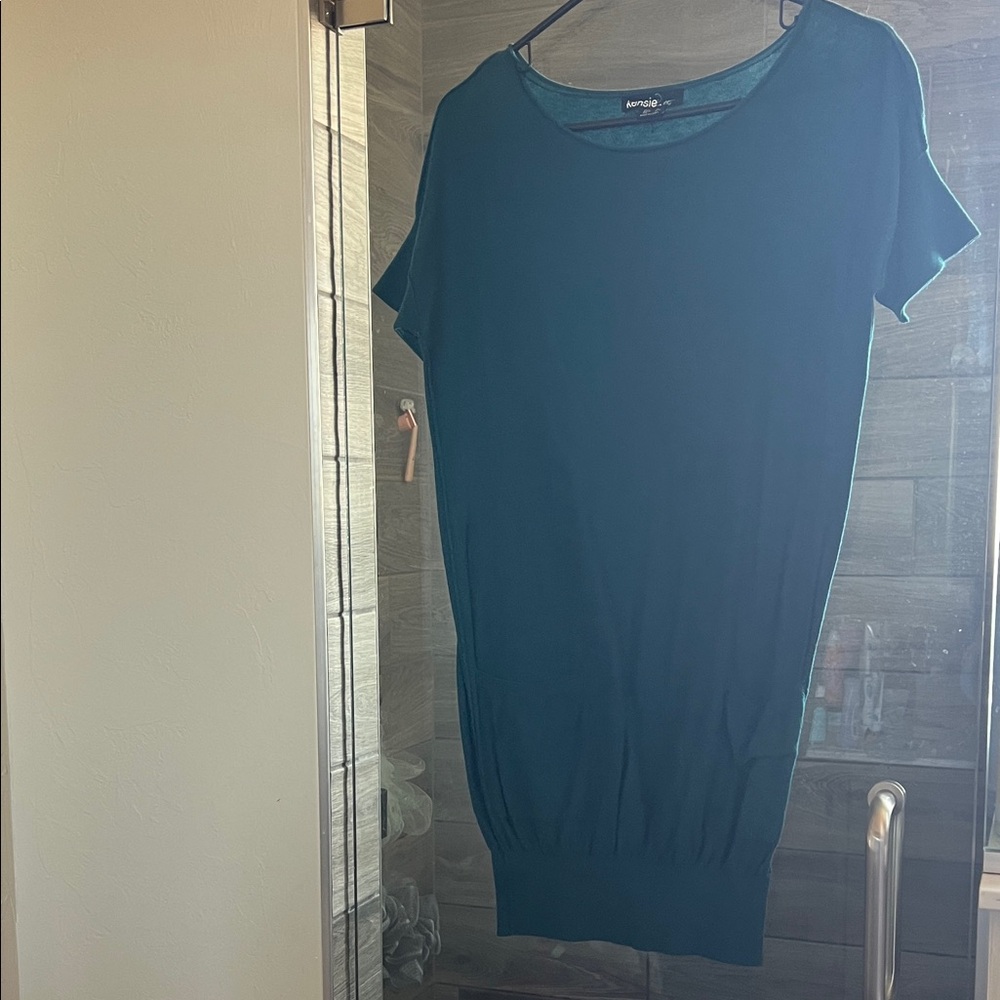Kensie Teal Short Sleeve Tunic